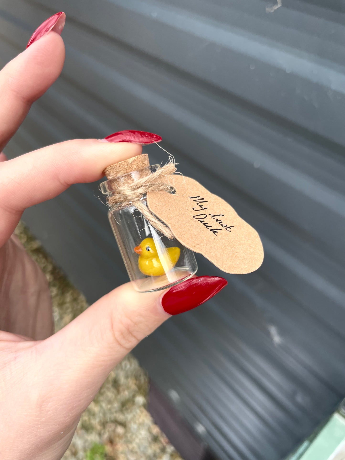 My Last Duck Tiny Handmade Clay Charm in a Bottle