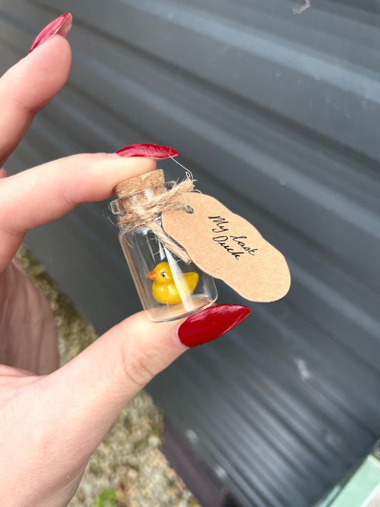 My Last Duck Tiny Handmade Clay Charm in a Bottle