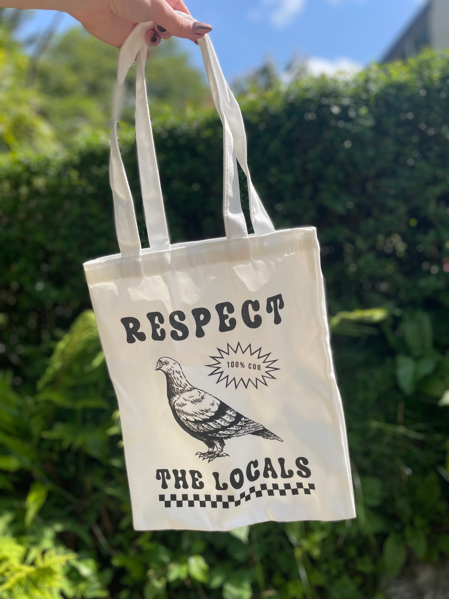 'Respect The Locals' Mini Pigeon Tote bag