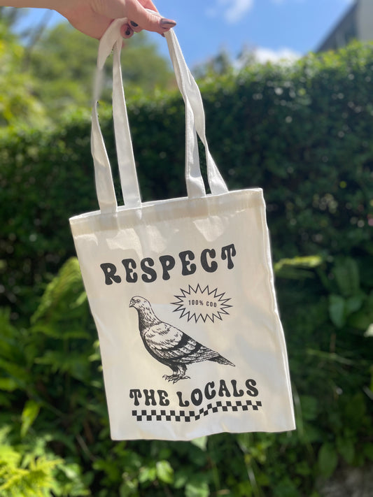 'Respect The Locals' Mini Pigeon Tote bag