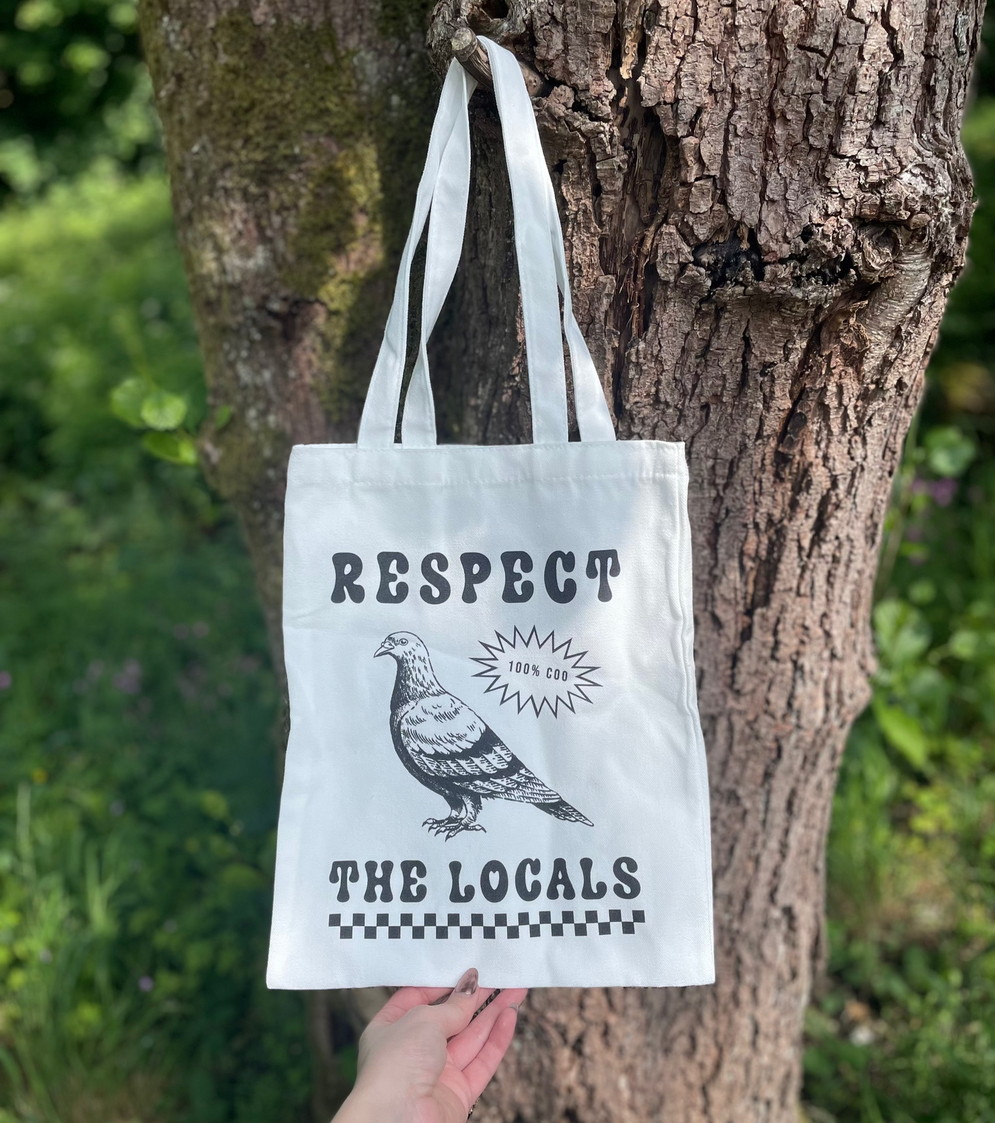 'Respect The Locals' Mini Pigeon Tote bag