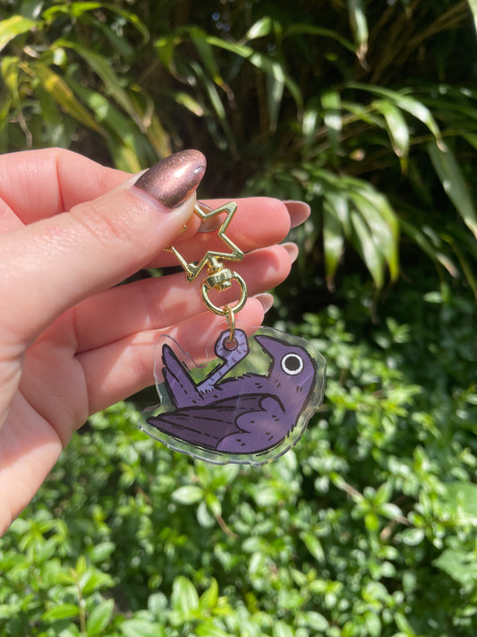 Cute Acrylic Crow Keyring